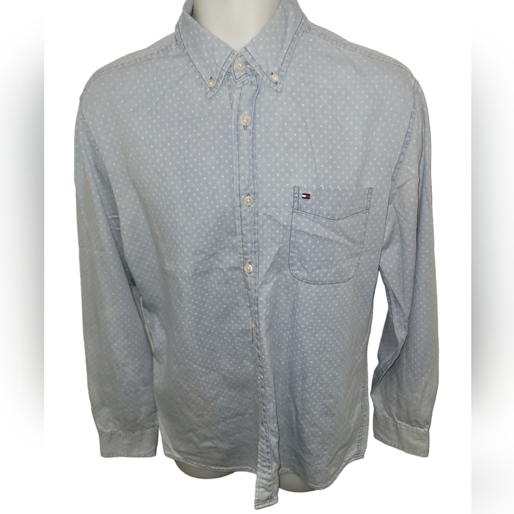 TOMMY HILFIGER Classic Fit Shirt Mens Medium Print Pattern